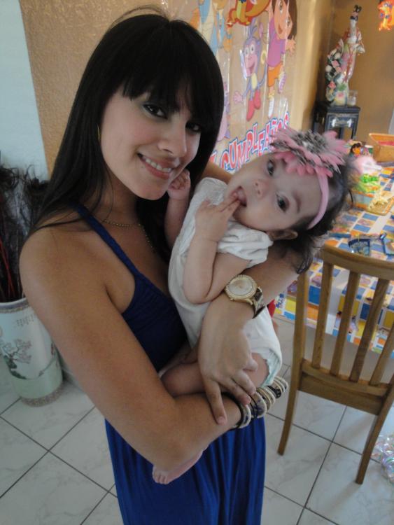 Mommy's friend Jeannette and Mia on 1st B-day